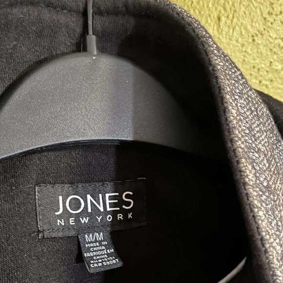 Jones New York Gray Herringbone Zip-Up Coat with Hood – M - Picture 4 of 4